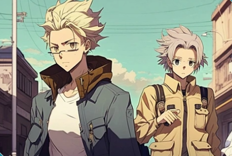 Anime characters in urban setting